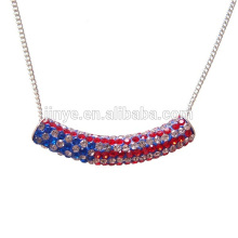 Collar de la bandera de EE. UU., Collar colgante de la bandera americana del Rhinestone de Bling Bling